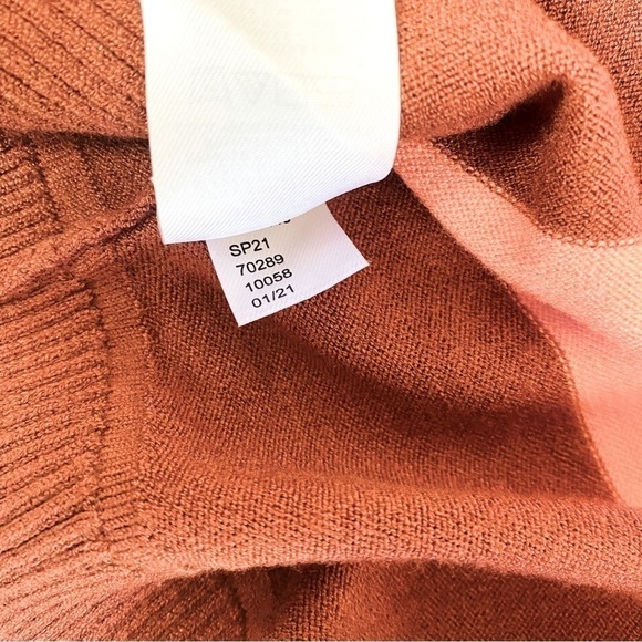 LOFT Wide Striped Poncho Sweater Peach/Sand Size XXS - Picture 9 of 9